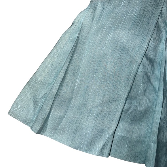 Luca Luca 100% Silk Pleated A-Line Skirt Light Blue Size 42 (Italian Size) - Picture 3 of 10